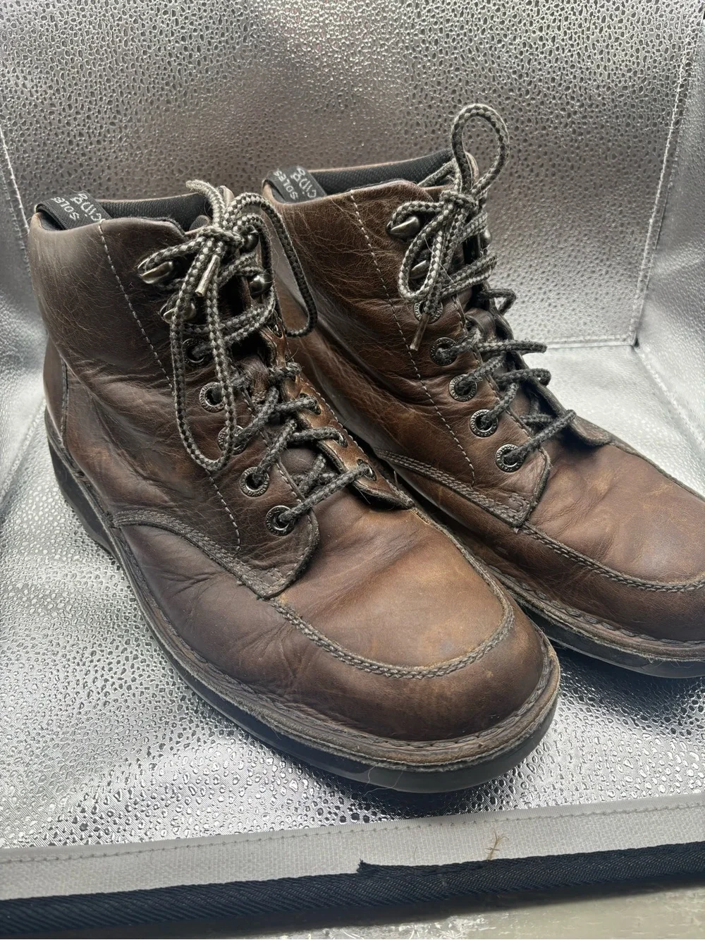 DR. MARTENS Kameron Mock Toe Brown Leather Lace Up Ankle Boots Mens Size 11